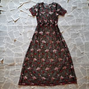 Lula Roe Embroidered Mesh Dress